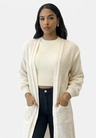 Cappotto in maglia di Elara in bianco