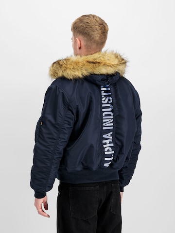 ALPHA INDUSTRIES Winter Jacket '45/P Hooded Custom' in Blue