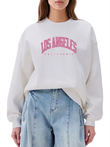 GORHEY - Sudadera 'Women's Fleece Pullover, Sweatshirt with Letter Print, Long Sleeve, Loose Fit' en blanco: frente