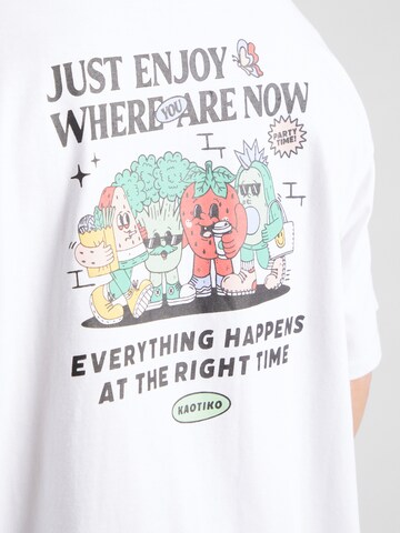 Kaotiko Футболка 'JUST ENJOY' в Белый