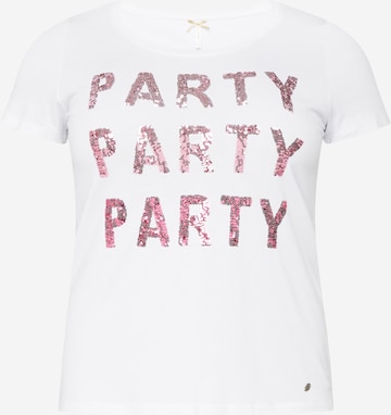 Key Largo Shirt 'PARTY' in White: front