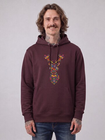 Watapparel Sweatshirt 'Floral Deer' in Rot: Vorderseite