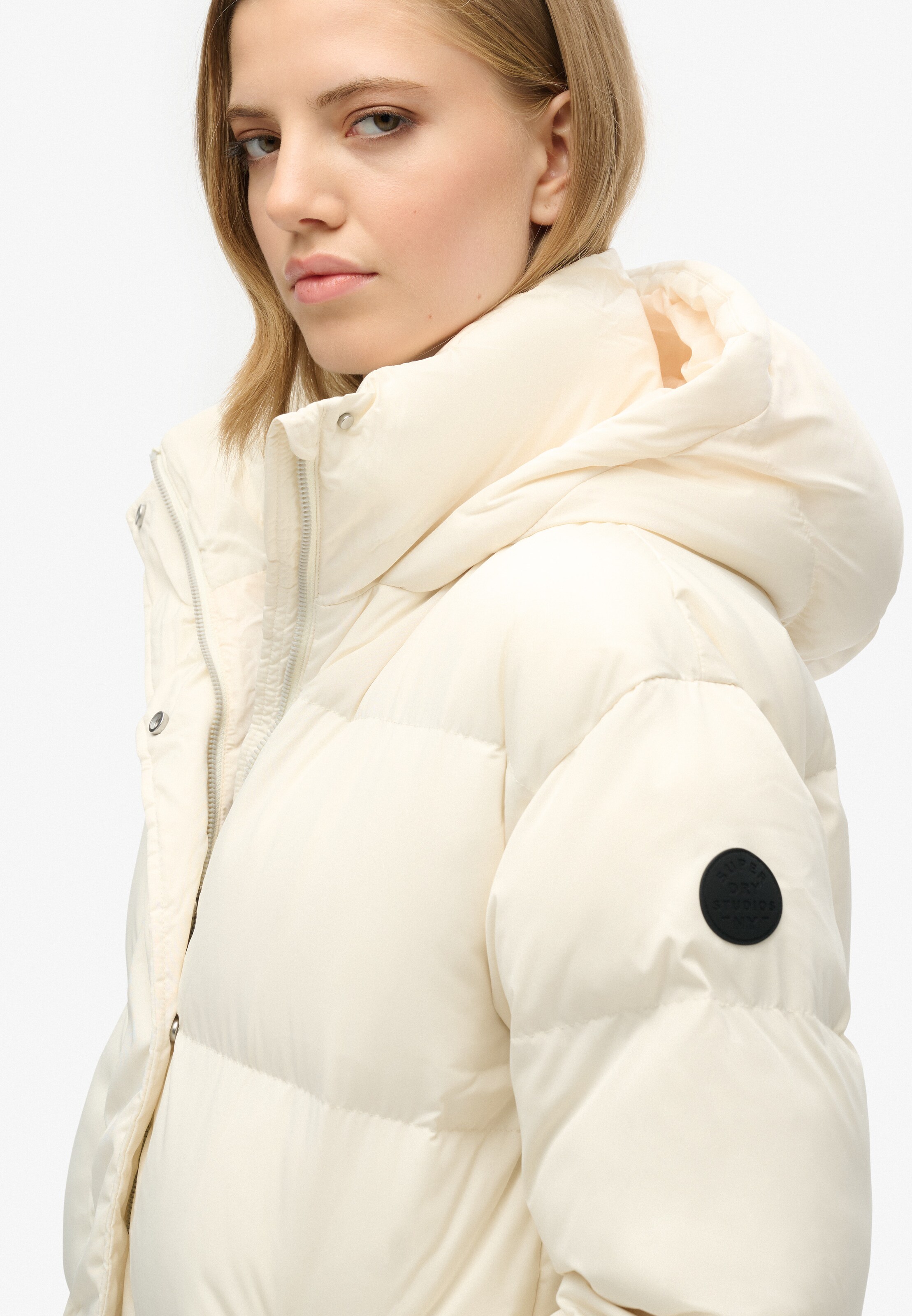 Superdry Wintermantel in Wit: voorkant