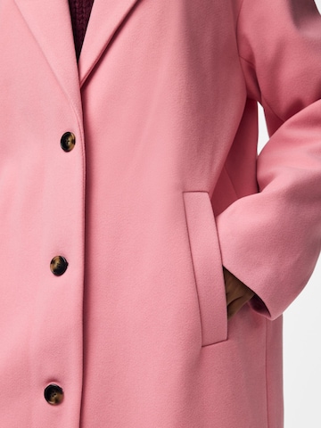 PIECES Between-seasons coat in Pink