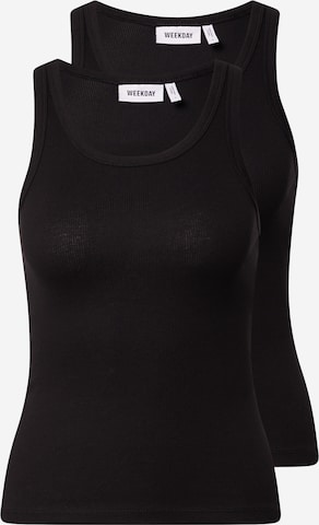 WEEKDAY Top in Black: front