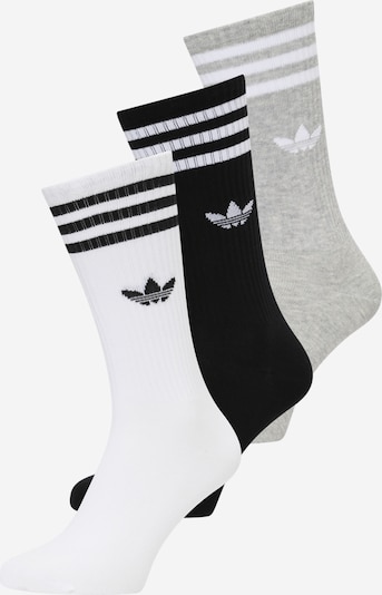 ADIDAS ORIGINALS Socken 'SOLID CREW' in graumeliert / schwarz / weiß, Produktansicht