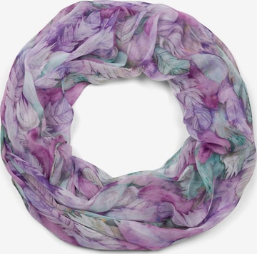 styleBREAKER Schlauchschal 'Loop mit bunten Federn' in Lila: Vorderseite