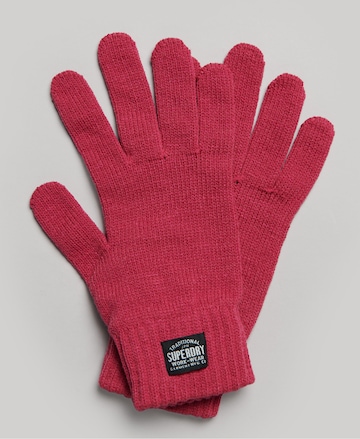 Superdry Full Finger Gloves in Pink