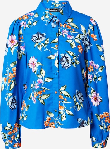 PIECES Blouse 'ADNANA' in Blauw: voorkant