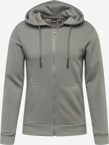 Only & Sons Zip-Up Hoodie 'CERES' in Grey: front