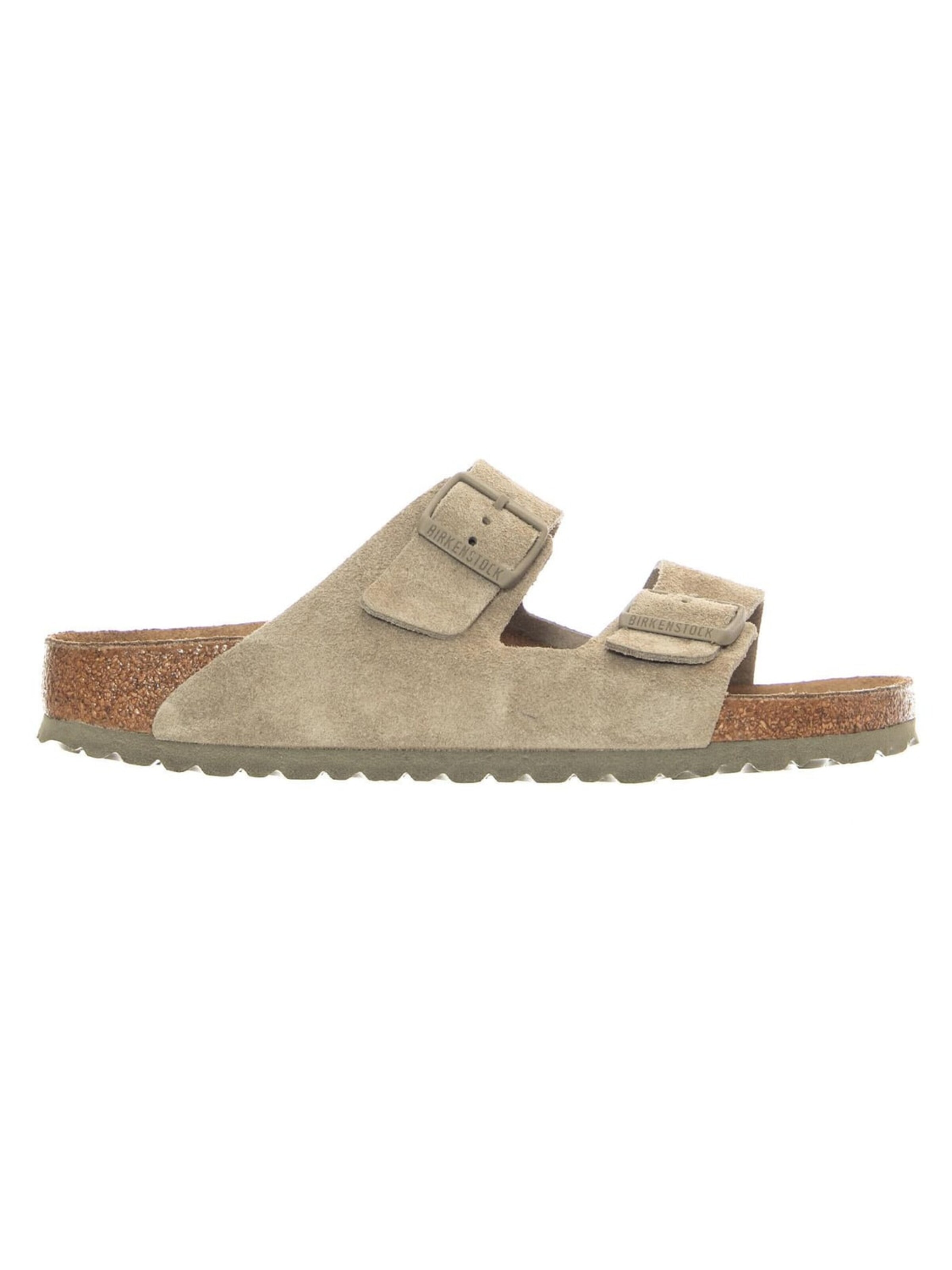 Sandalo 'Arizona Faded Suede Leather Narrow Fit Khaki' di BIRKENSTOCK in verde