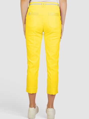 Navigazione Regular Modische 7/8 Bengalinhose, mit Zierband und Gürtelschlaufen in Gelb