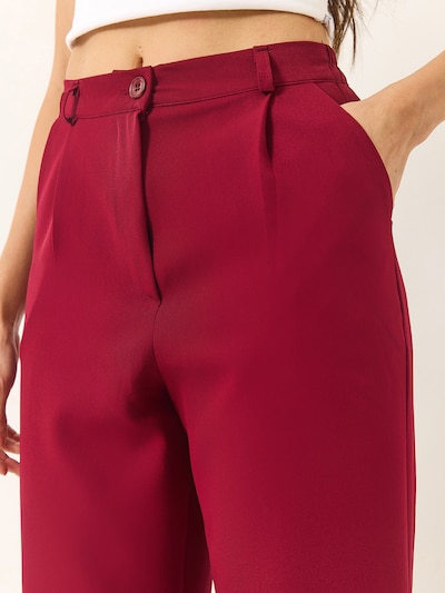 Bianco Lucci Pleat-front trousers in Burgundy, Item view