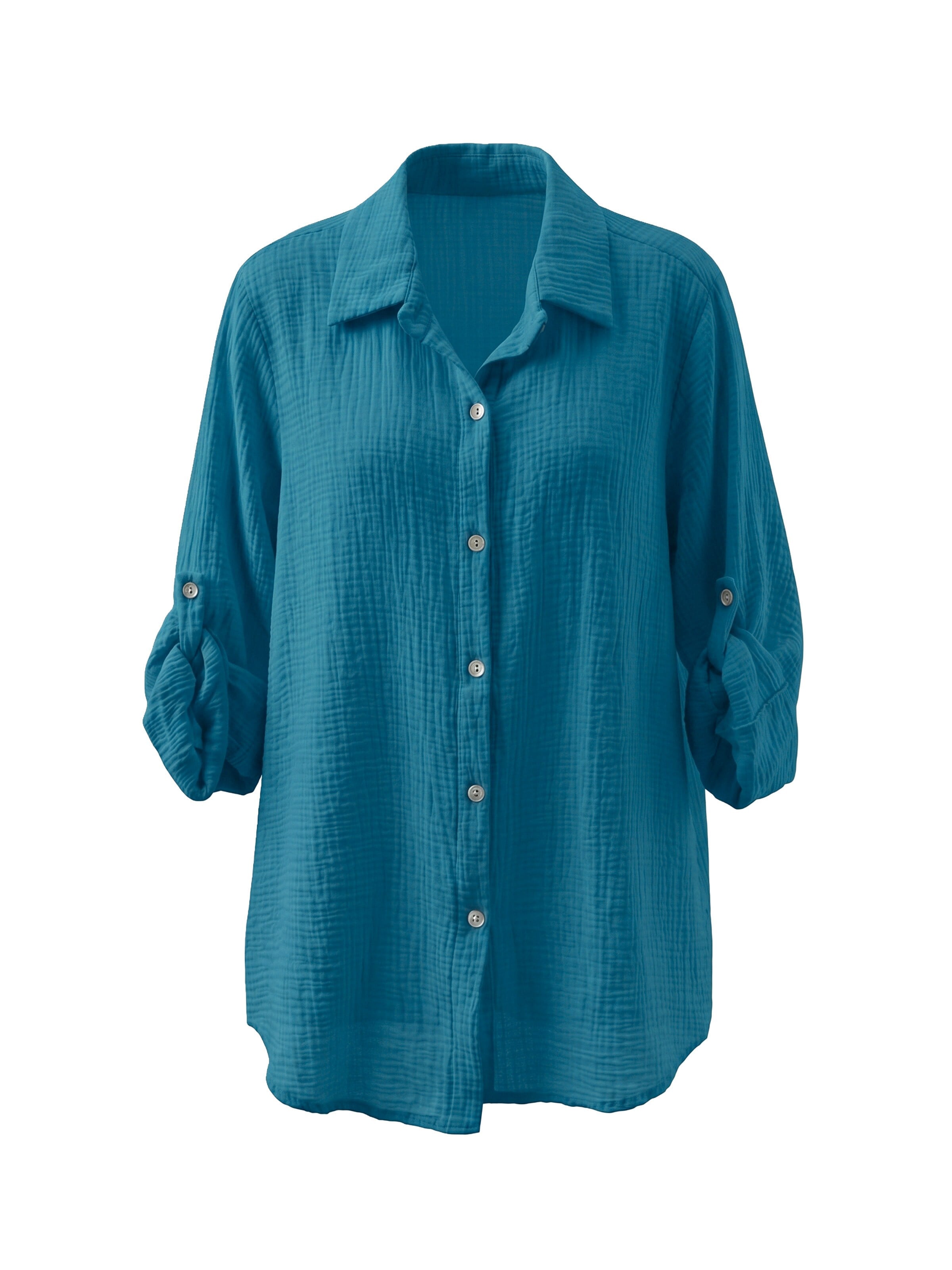 TorWeit Oversizeshirt 'Essential Cotton Shirt'‌‌‌‌ in Grün: Vorderseite