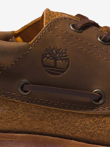 TIMBERLAND Schnürschuh 'Authentics 3 Eye Classic Lug' in Braun