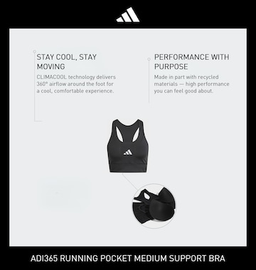 ADIDAS PERFORMANCE Õlapaelteta topp Spordirinnahoidja 'Adi365', värv must