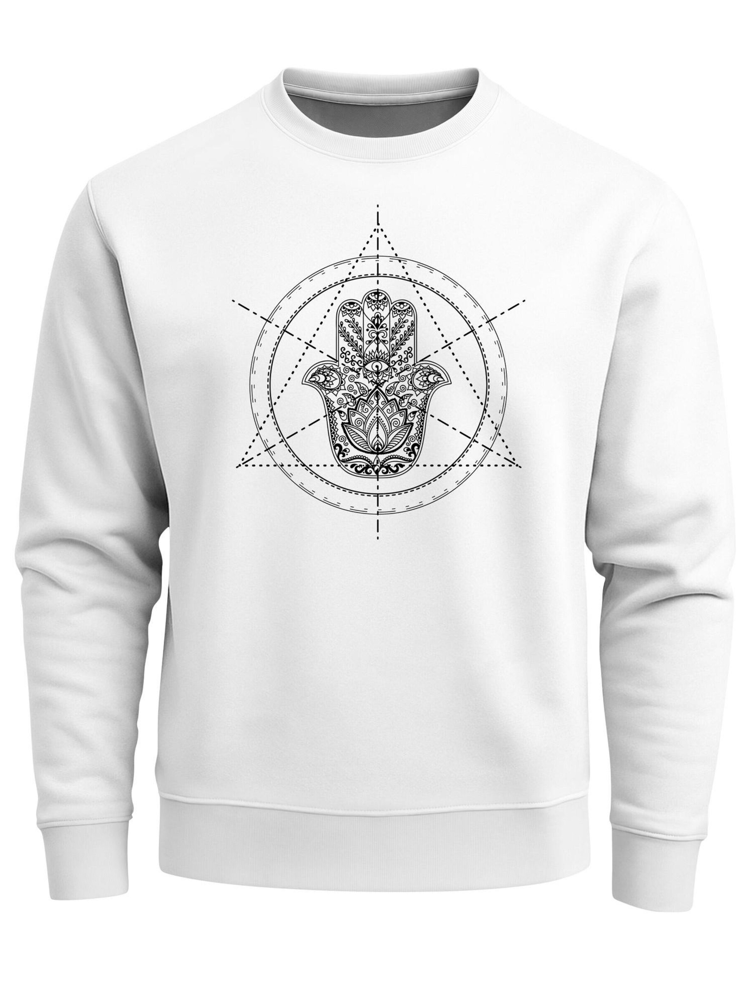 Neverless Sweatshirt 'Hamsa Hand' in White: front
