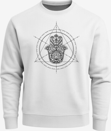 Neverless Sweatshirt 'Hamsa Hand' in Weiß: Vorderseite