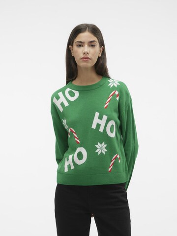 VERO MODA Trui 'MIXEDXMAS' in Groen