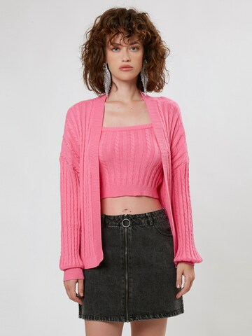 Influencer Knit cardigan in Pink: front