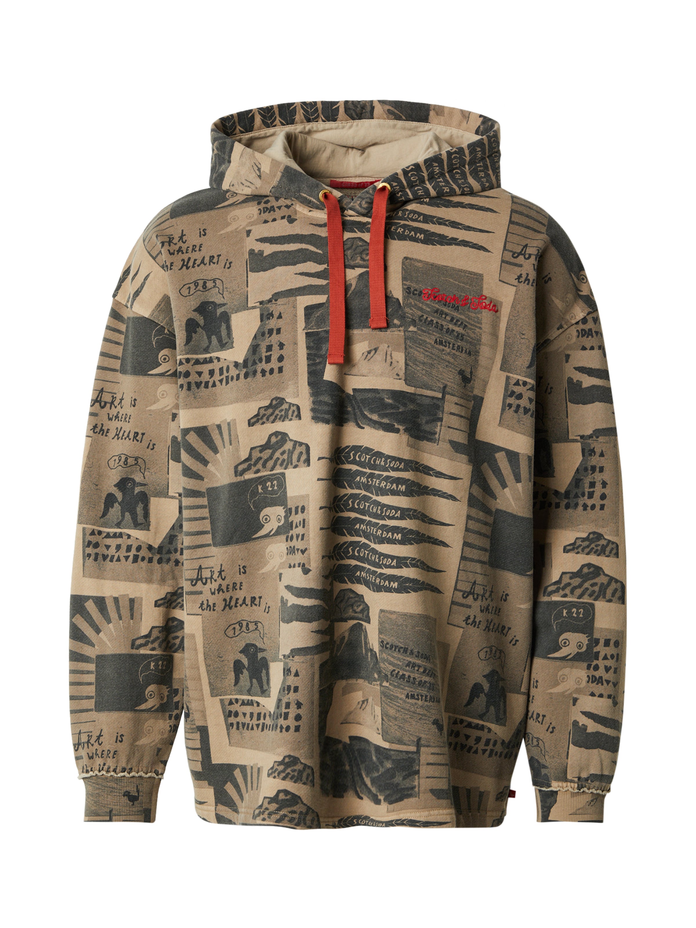 SCOTCH & SODA Tréning póló - bézs: elől