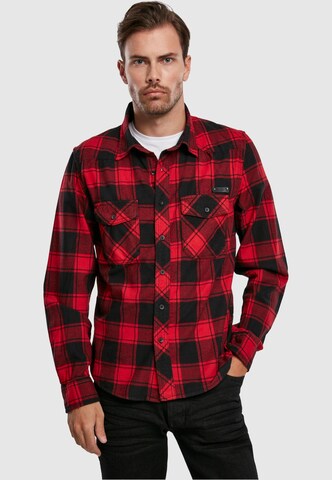 Brandit Regular fit Button Up Shirt in Red: front