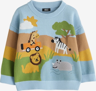 Next Pulover veličine 92 u pastelno plava / tamo žuta / kivi zelena / bijela, Pregled proizvoda