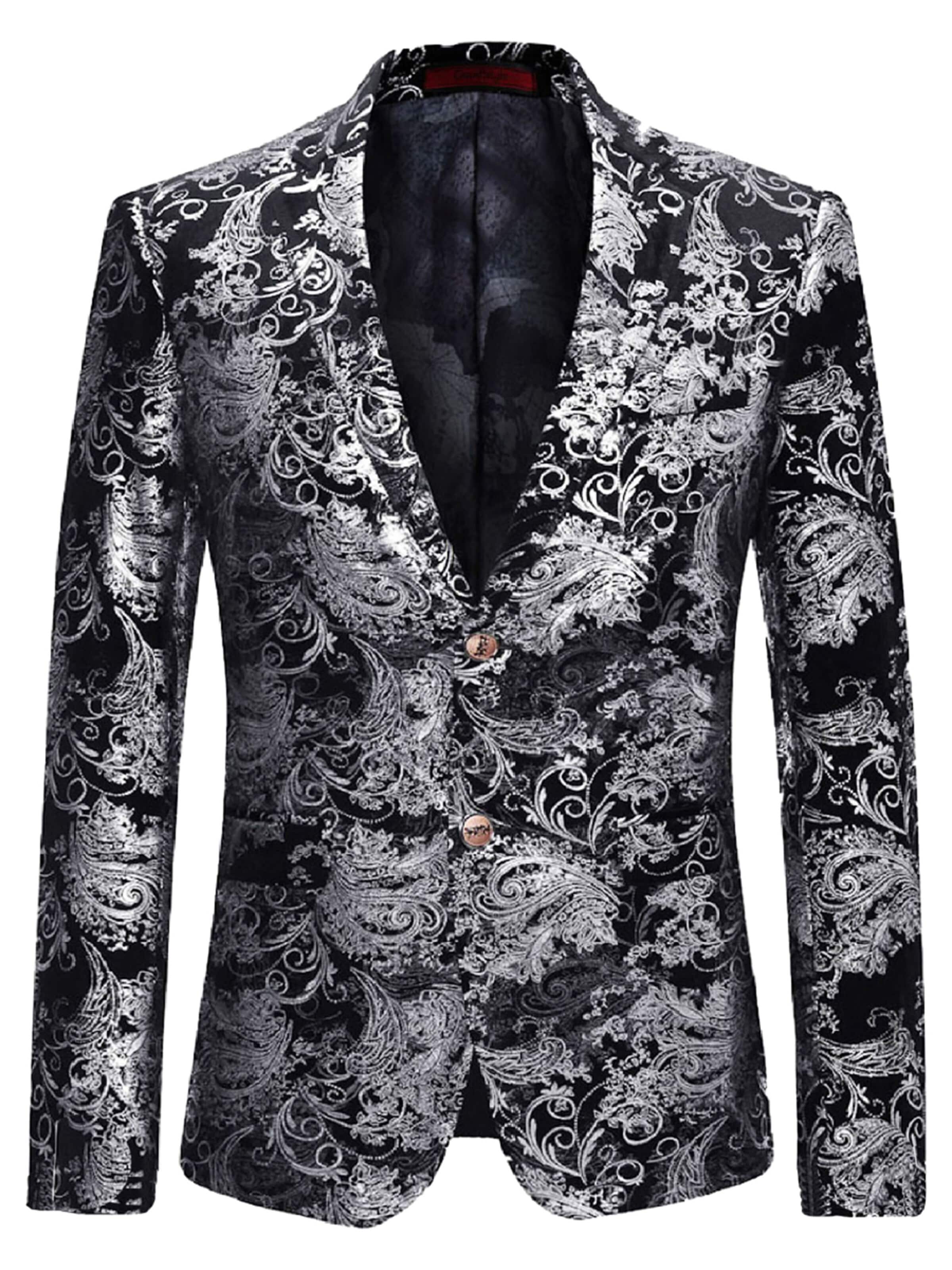 YOUTHUP Suit Jacket 'Goldglanz' in Silver: front