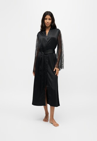 Hunkemöller - Albornoz largo 'Camille' en negro: frente
