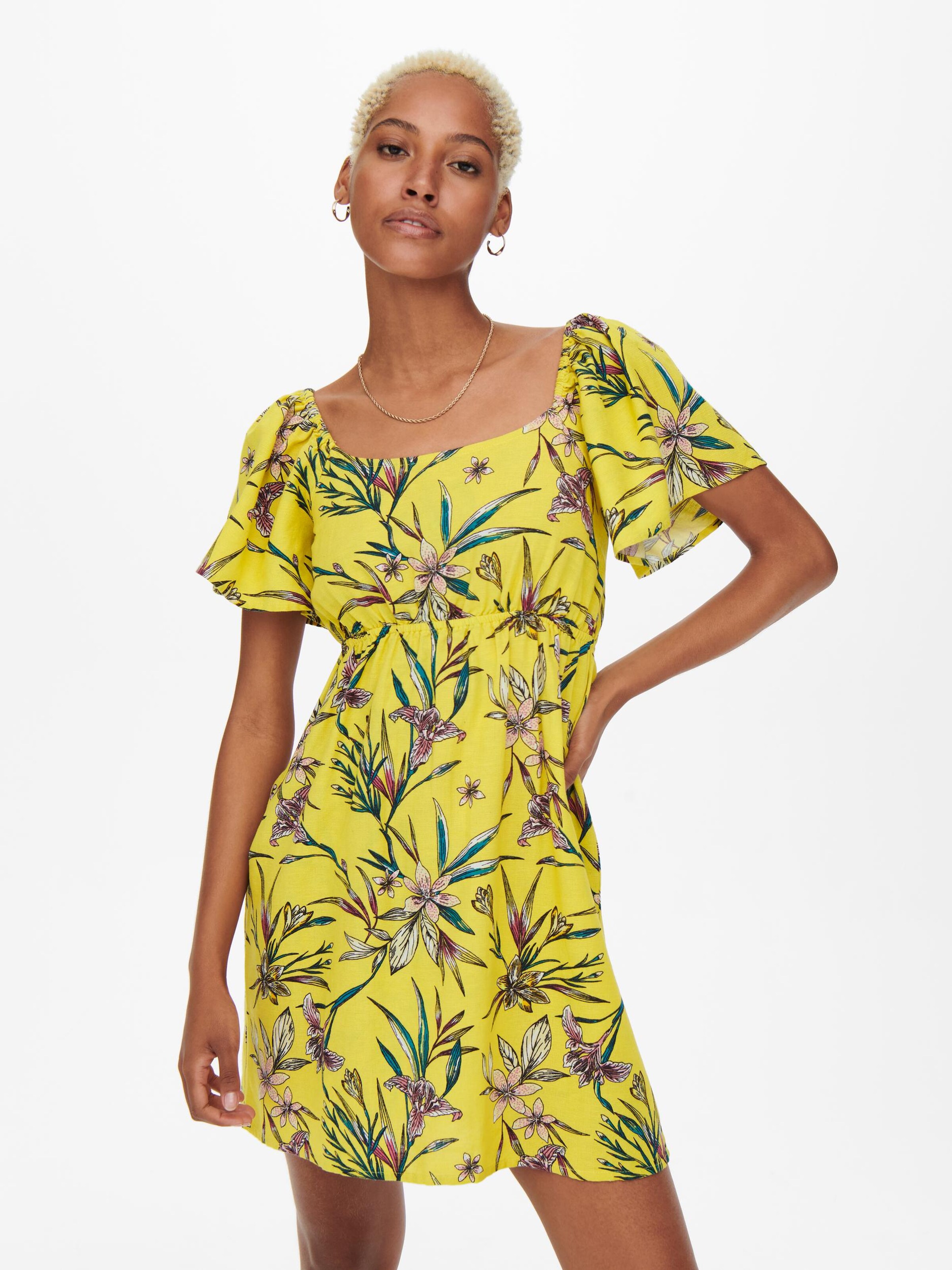 Oasis yellow floral dress cheap