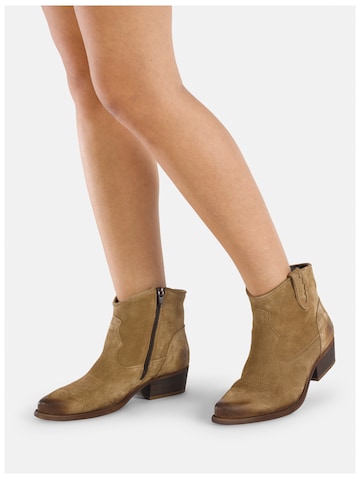 Felmini Wide Fit Stiefelette in Beige: Vorderseite