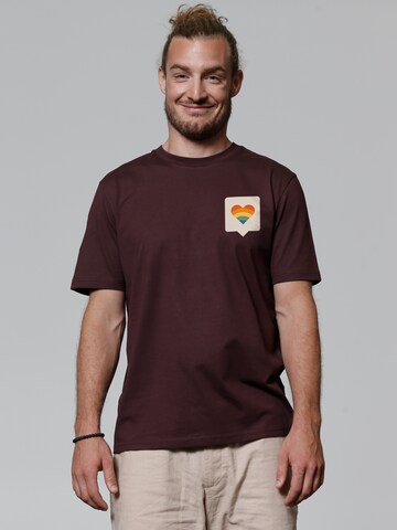 Watapparel Shirt 'Von Herzen' in Rood: voorkant
