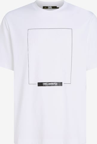 Karl Lagerfeld - Camiseta ' Monogram Flock ' en blanco: frente