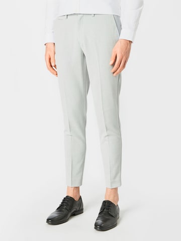Lindbergh Slim fit Trousers with creases 'Club' in Grey: front