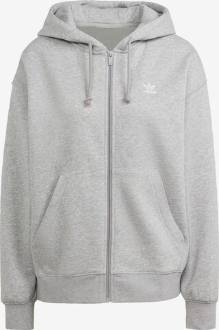 ADIDAS ORIGINALS Zip-Up Hoodie 'Essentials' in Grey: front