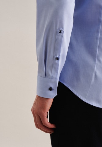 SEIDENSTICKER Slim fit Zakelijk overhemd 'Patch3' in Blauw