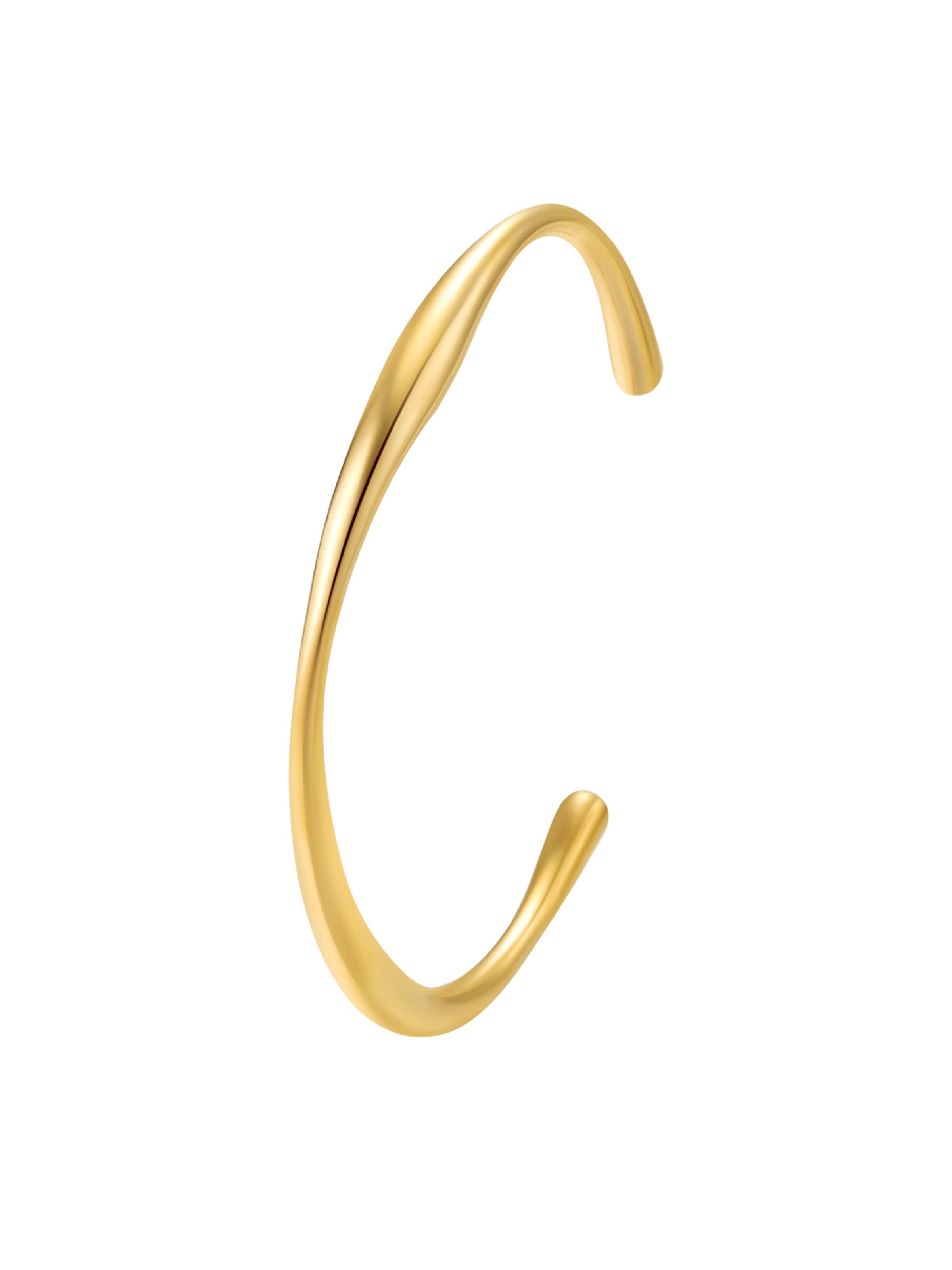 Hey Happiness Armband 'Curve Bangle' in de kleur Goud, Productweergave