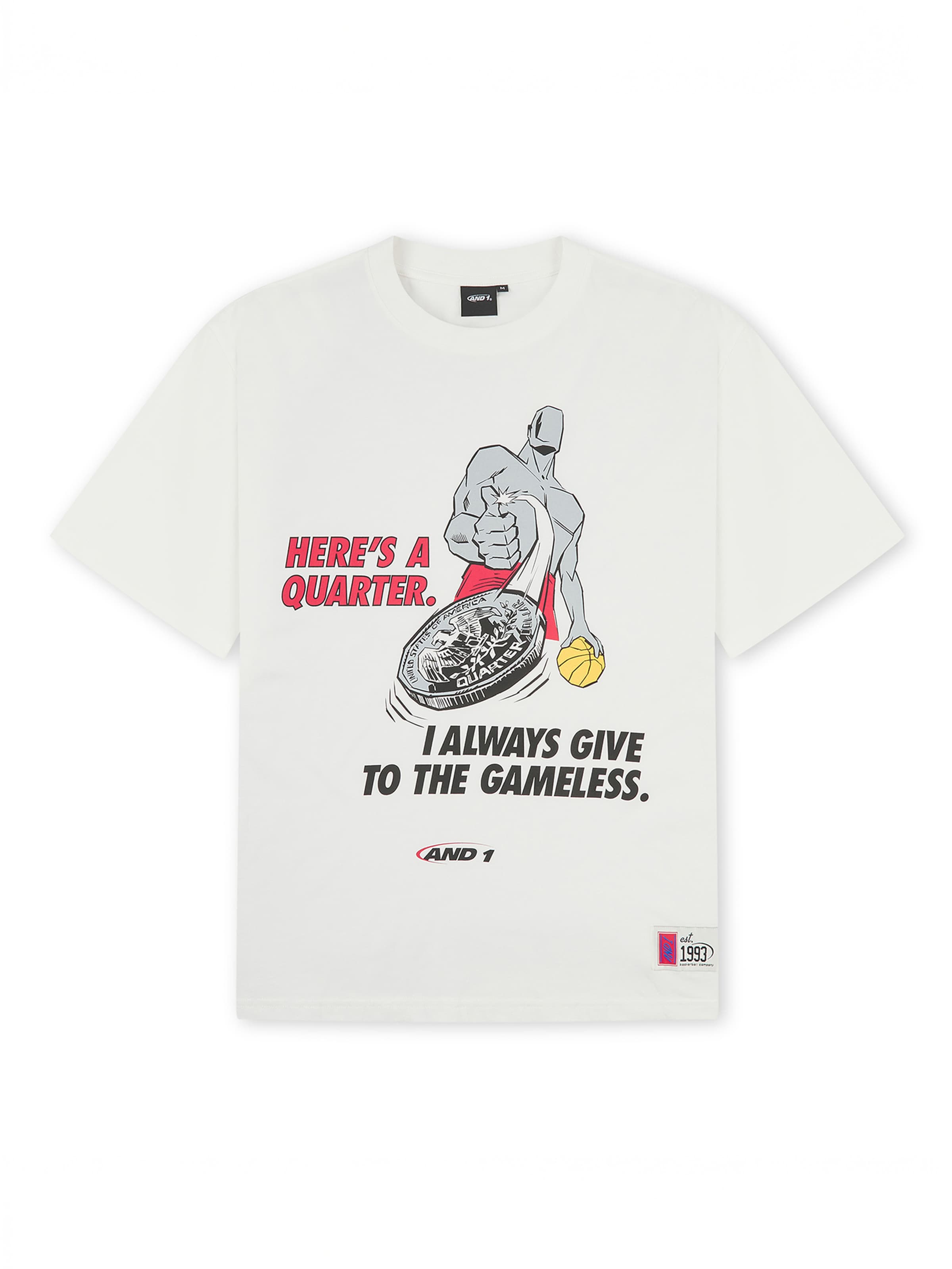 AND1 Oversize póló 'Gameless Trash Talk' - fehér: elől