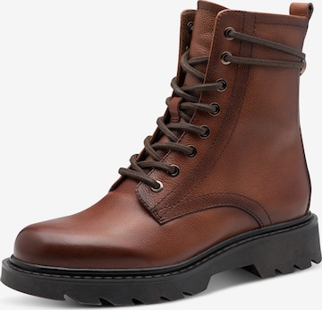 Tamaris - Botines con cordones en marrón: frente