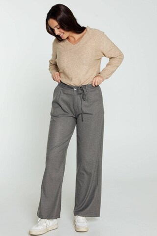 Cassis Loose fit Pleat-Front Pants in Grey