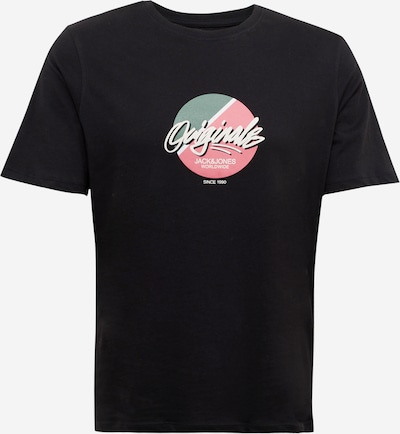 JACK & JONES T-Shirt 'TAMPA' en vert / rose / noir / blanc, Vue avec produit