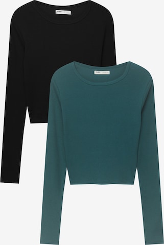 Pull&Bear Shirt in Groen: voorkant