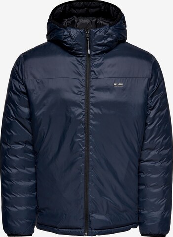 Veste mi-saison 'TREK' Only & Sons en bleu : devant