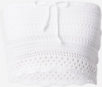 Tops en tricot HOLLISTER en blanc : devant