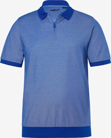 Men Plus Poloshirt in Blau: Vorderseite