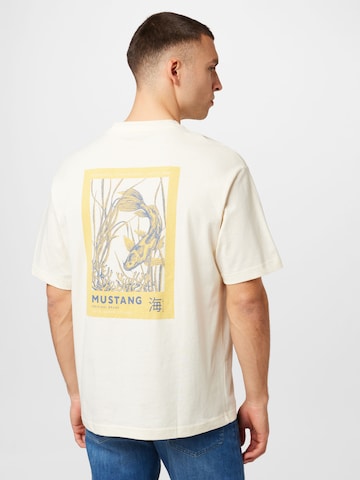 MUSTANG T-Shirt 'Aidan' in Beige