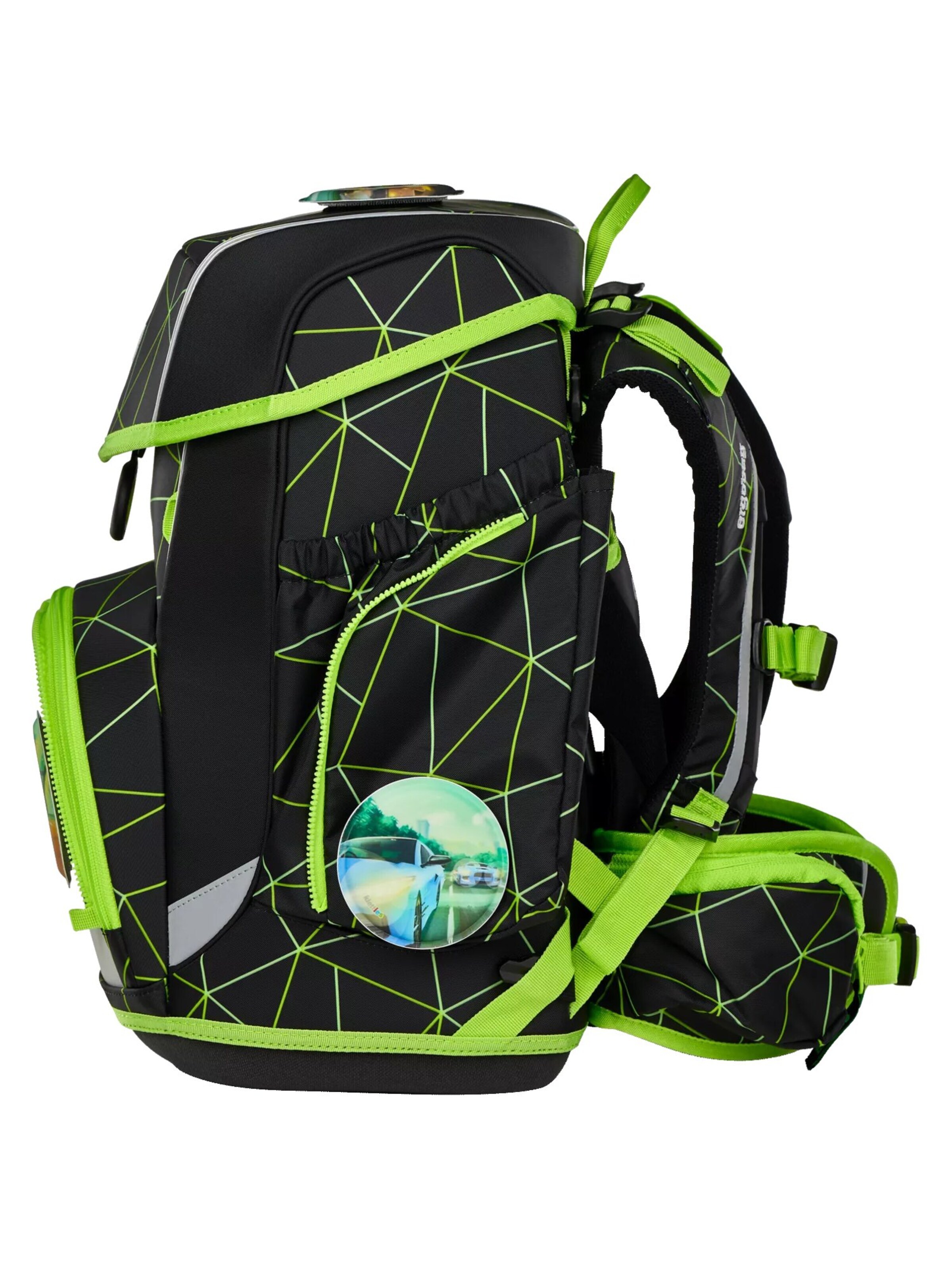 ergobag Backpack 'Schulranzen-Set cubo Set' in Green