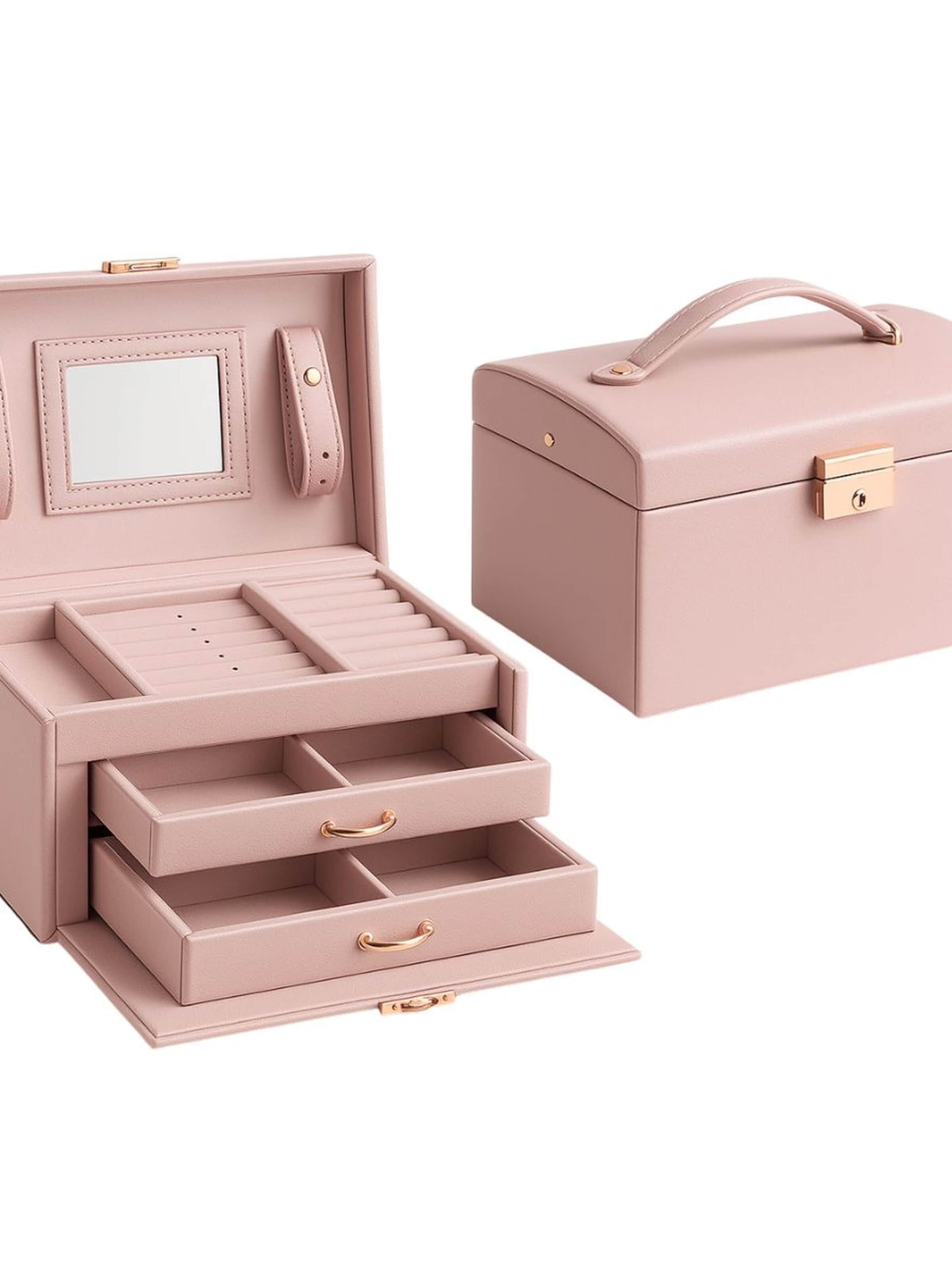 Boîte à bijoux 'Nellia Smykkeskrin - Rose' UNIQ Beauty en rose : devant