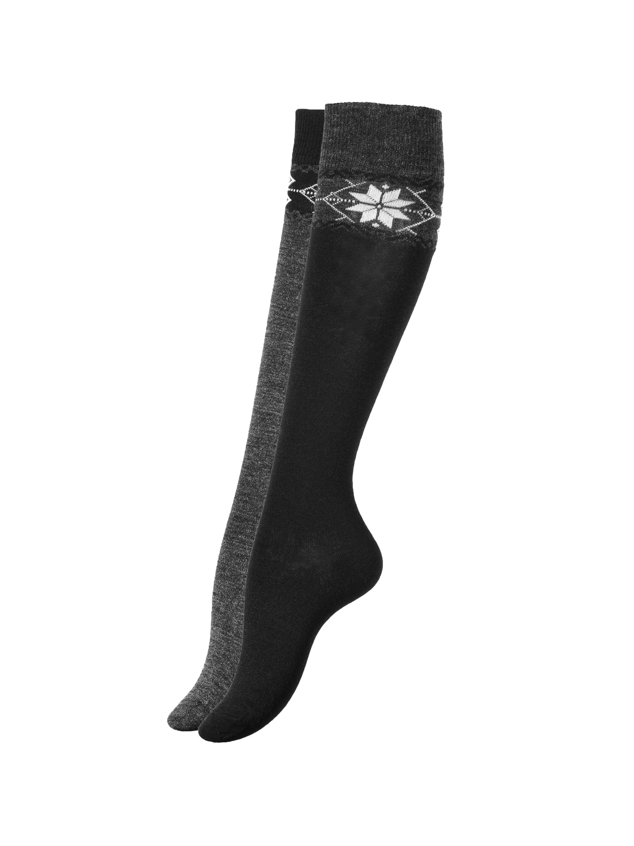 Yenita Kniestrümpfe in Grau: Vorderseite