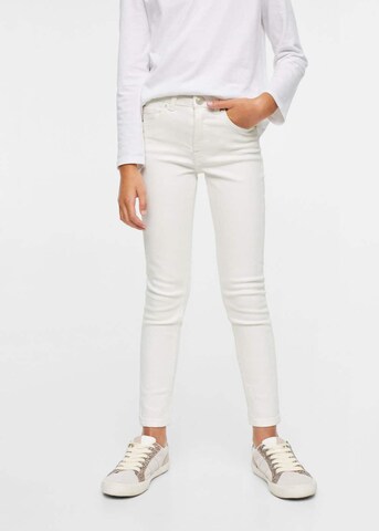 MANGO KIDS Skinny Jeans in Wit: voorkant